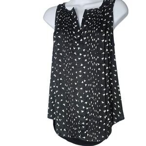 Dolan Left Coast Collection Anthropologie Black Sleeveless Pleated Top Size Sm